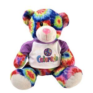 Peace Pals Tie-dyed Bear 12" Colorado Peace T-shirt Plush Stuffed Animal 2017